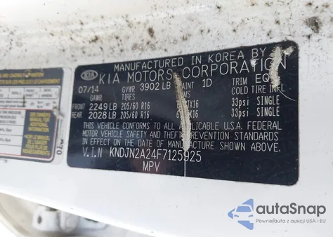 2015 Kia Soul z USA, uszkodzony, nr VIN KNDJN2A24F7125925